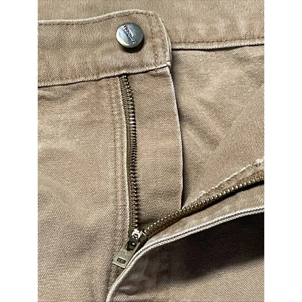 Carhartt Pants Mens 42x32* Tan Canvas Carpenter Loose Hammer Loop Workwear